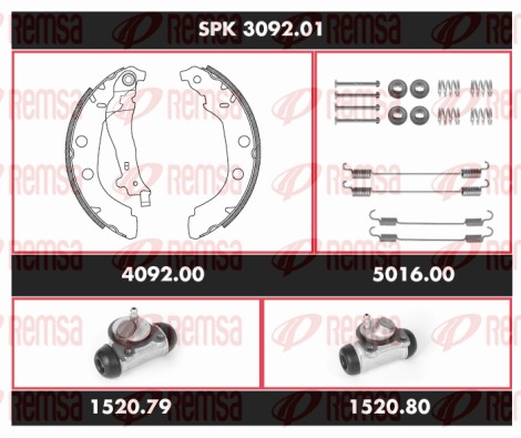 Kit de freins, freins à tambours REMSA SPK 3092.01
