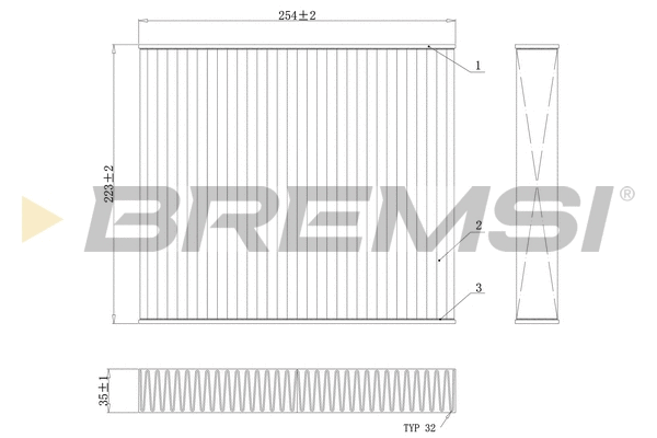 Filtre, air de l'habitacle BREMSI FC0103C
