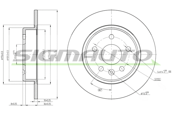 Disque de frein SIGMAUTO DBC426S