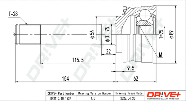 Jeu de joints, arbre de transmission Dr!ve+ DP2110.10.1337