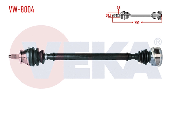 Arbre de transmission VEKA VW-8004