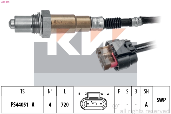 Sonde lambda KW 498 375