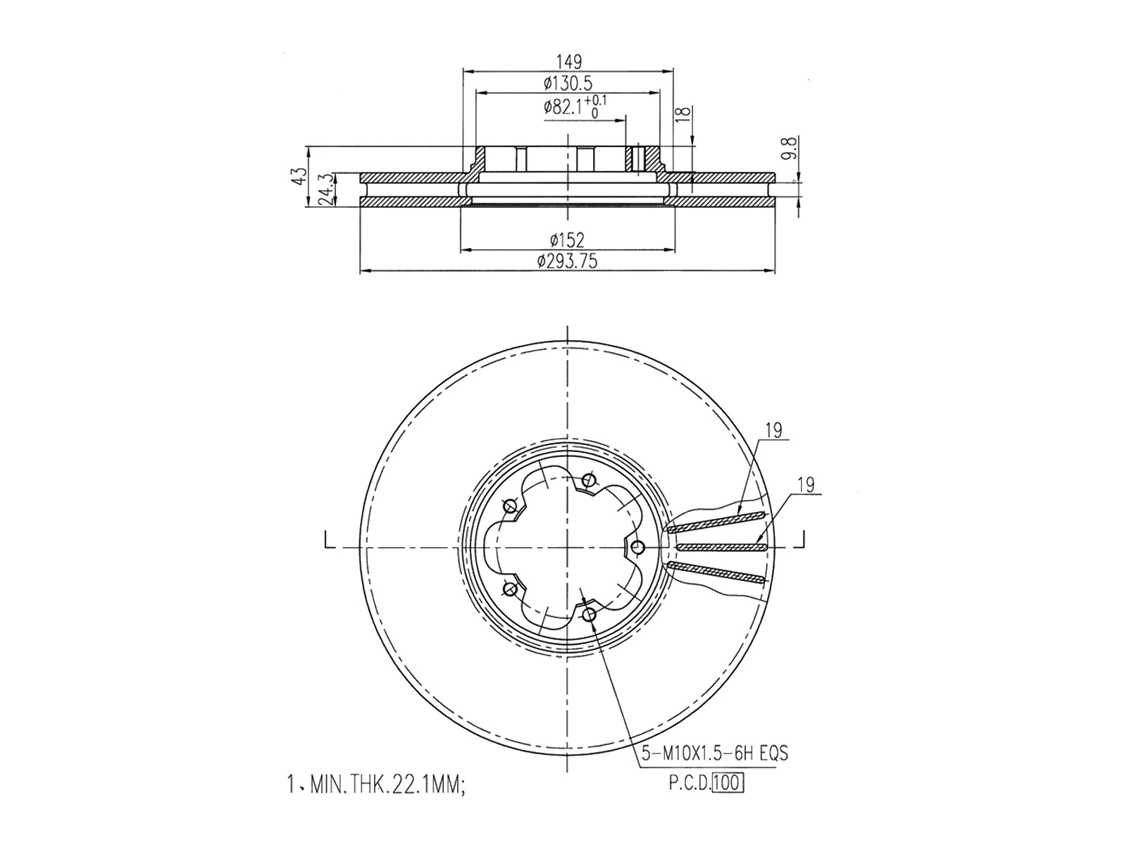 Disque de frein A.Z. Meisterteile AZMT-44-024-1058