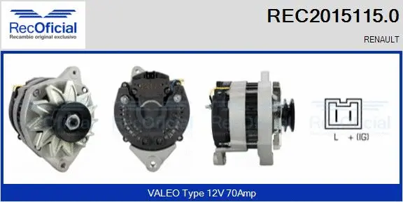 Alternateur RECOFICIAL REC2015115.0