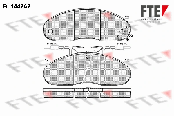 Kit de plaquettes de frein, frein à disque FTE 9011030