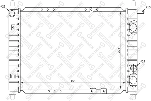 Radiateur, refroidissement du moteur STELLOX 10-25329-SX