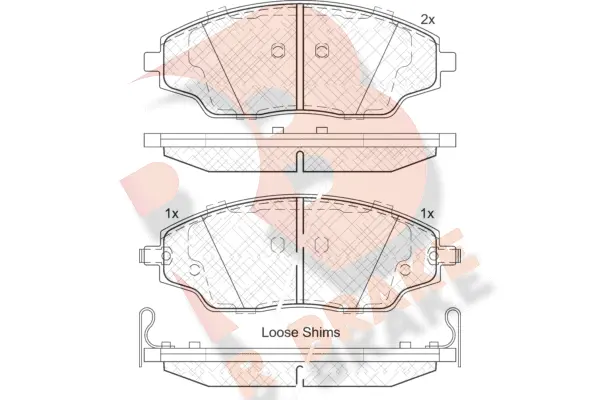 Kit de plaquettes de frein, frein à disque R BRAKE RB2167
