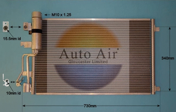 Condenseur, climatisation AUTO AIR GLOUCESTER 16-1343