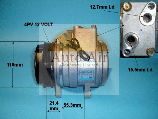 Compresseur, climatisation AUTO AIR GLOUCESTER 14-1169