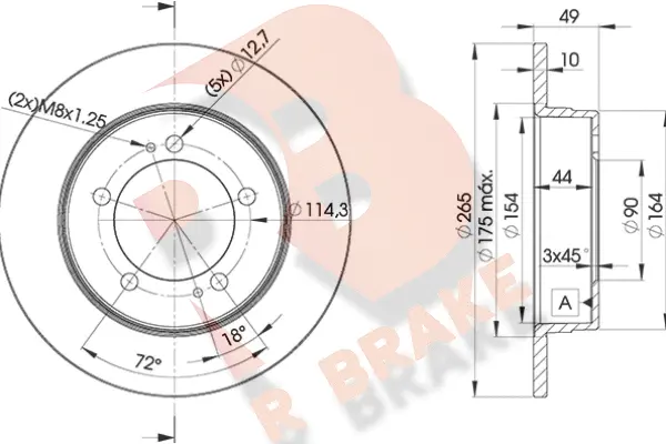 Disque de frein R BRAKE 78RBD29284