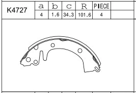 Jeu de mâchoires de frein ASIMCO K4727