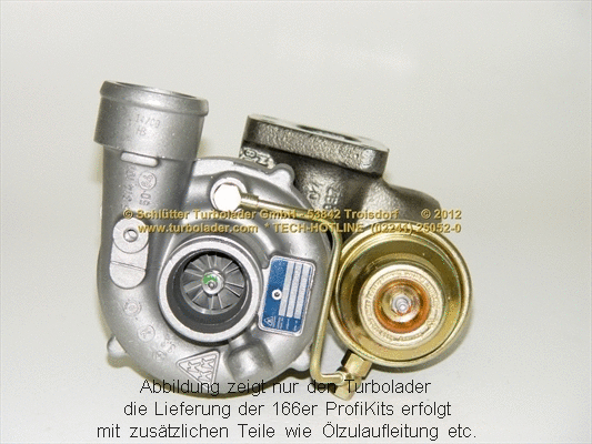 Turbocompresseur, suralimentation SCHLÜTTER TURBOLADER 166-02170