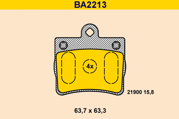 Kit de plaquettes de frein, frein à disque BARUM BA2213