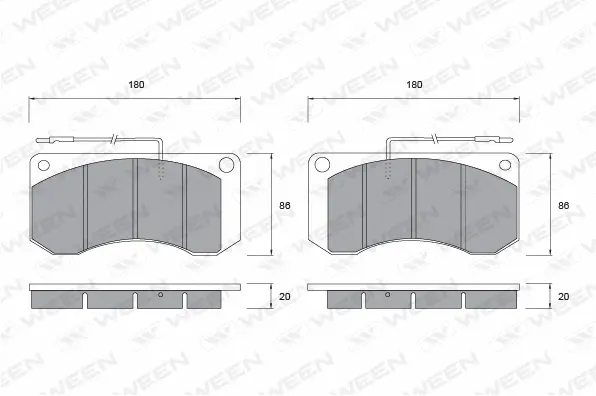 Kit de plaquettes de frein, frein à disque WEEN 151-1037