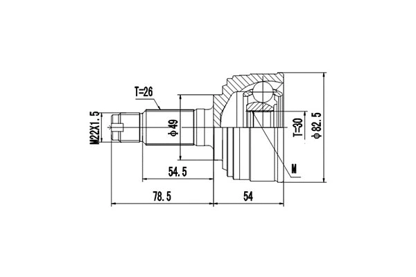 Jeu de joints, arbre de transmission DYNAMATRIX DCV823011