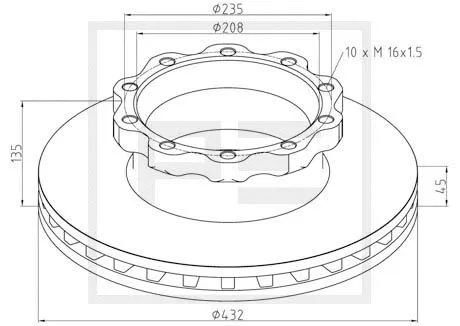 Disque de frein PE Automotive 036.122-00A