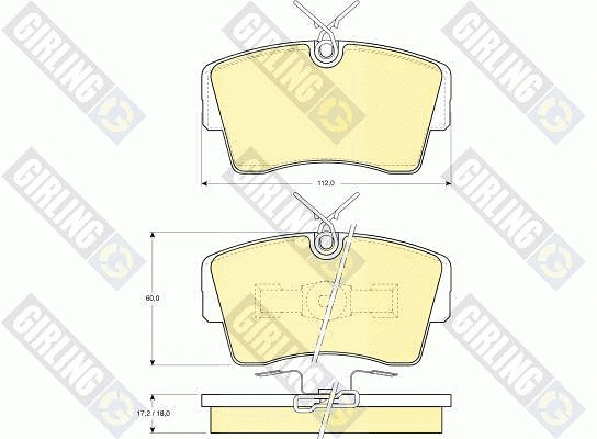 Kit de plaquettes de frein, frein à disque GIRLING 6103391