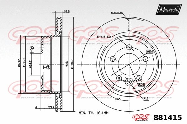 Disque de frein MAXTECH 881415