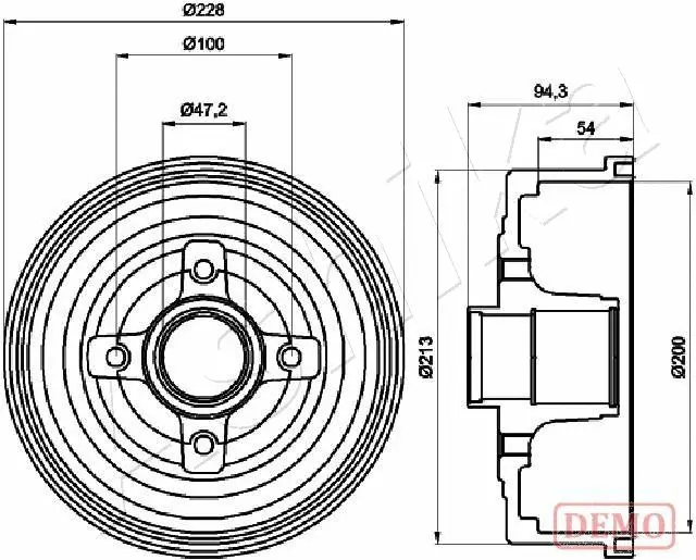 Tambour de frein ASHIKA 56-00-0412C
