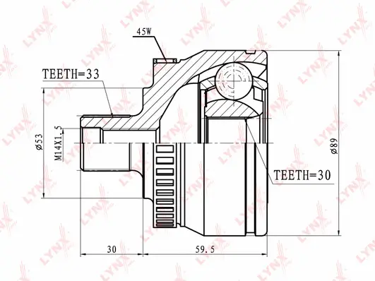 Jeu de joints, arbre de transmission LYNXAUTO CO-8029A