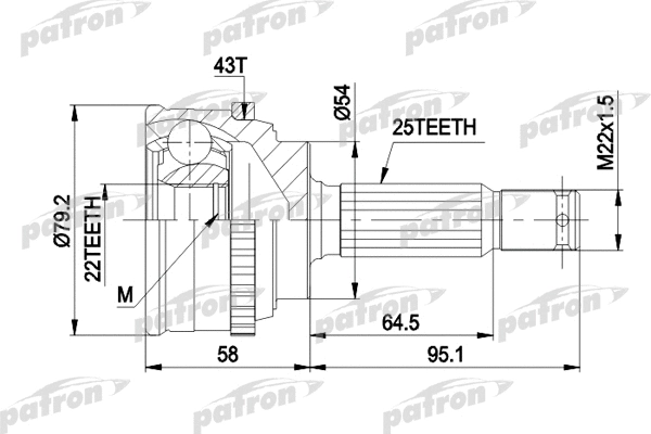 Jeu de joints, arbre de transmission PATRON PCV1161