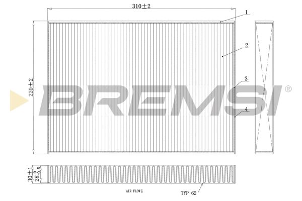 Filtre, air de l'habitacle BREMSI FC0410