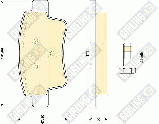 Kit de plaquettes de frein, frein à disque GIRLING 6117144