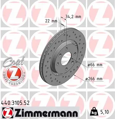 Disque de frein ZIMMERMANN 440.3105.52