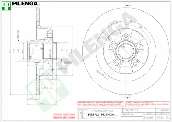 Disque de frein PILENGA 5724