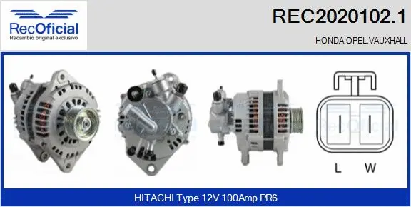 Alternateur RECOFICIAL REC2020102.1