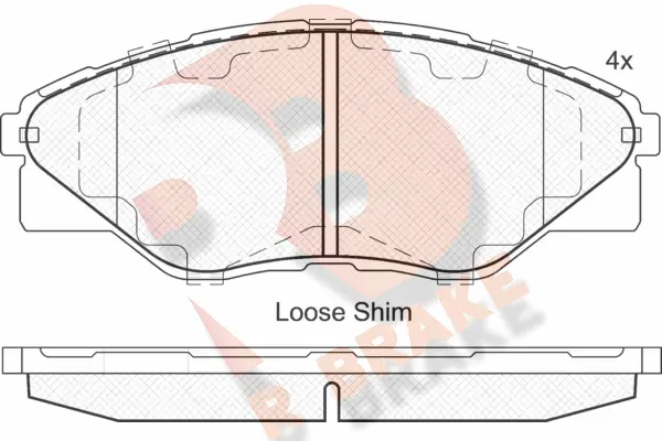 Kit de plaquettes de frein, frein à disque R BRAKE RB2066