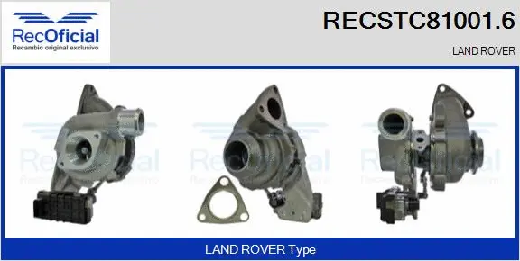 Turbocompresseur, suralimentation RECOFICIAL RECSTC81001.6