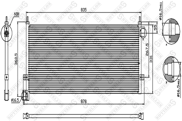Condenseur, climatisation STELLOX 87-28001-SX