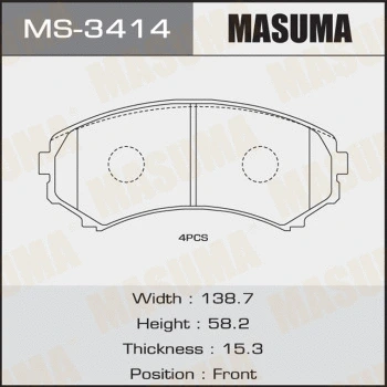 Jeu de mâchoires de frein MASUMA MS-3414