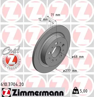 Disque de frein ZIMMERMANN 610.3704.20
