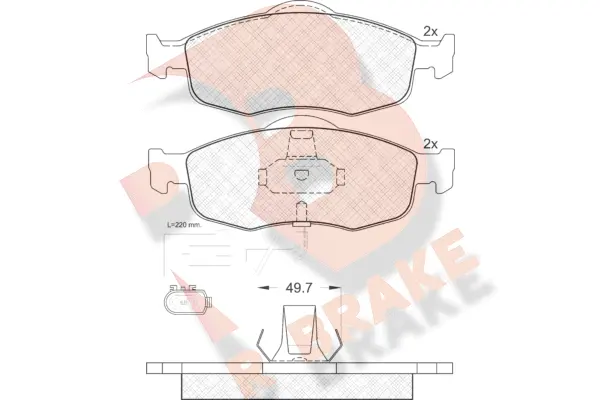 Kit de plaquettes de frein, frein à disque R BRAKE RB0917