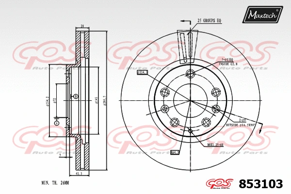 Disque de frein MAXTECH 853103