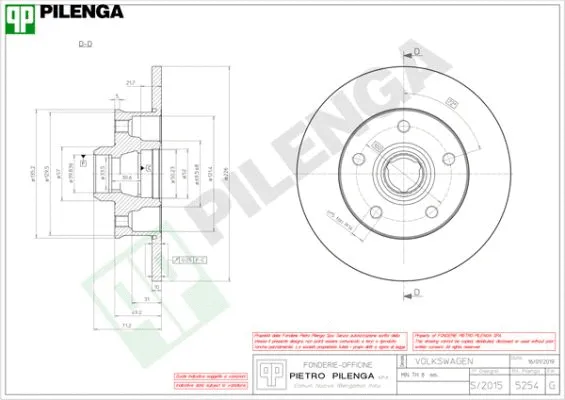 Disque de frein PILENGA 5254