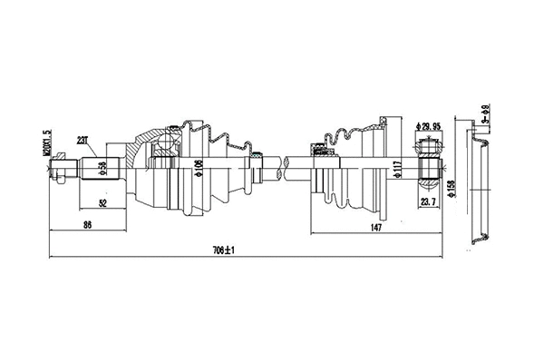 Arbre de transmission DYNAMATRIX DDS250197