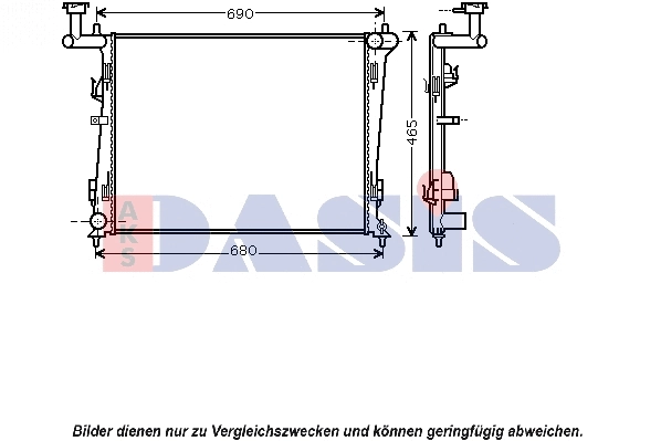 Radiateur, refroidissement du moteur AKS DASIS 510071N