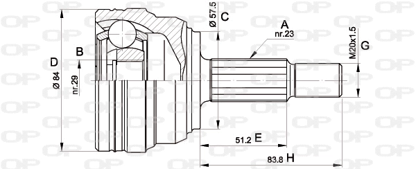 Jeu de joints, arbre de transmission OPEN PARTS CVJ5313.10