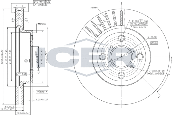 Disque de frein ICER 78BD2894-2