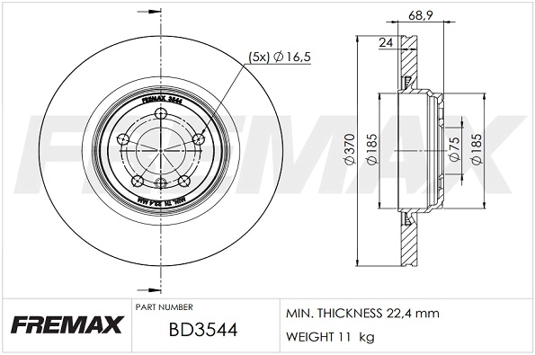Disque de frein FREMAX BD-3544