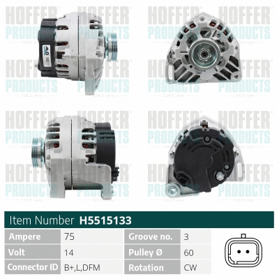 Alternateur HOFFER H5515133