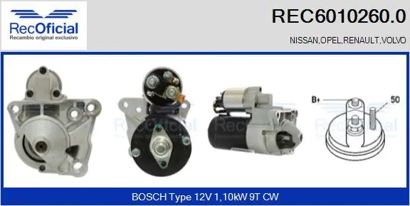 Démarreur RECOFICIAL REC6010260.0
