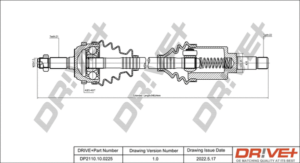 Arbre de transmission Dr!ve+ DP2110.10.0225