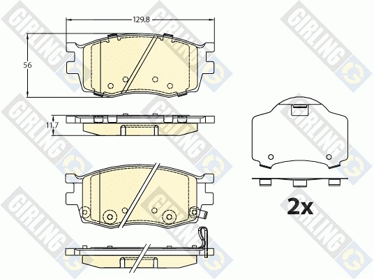 Kit de plaquettes de frein, frein à disque GIRLING 6136266