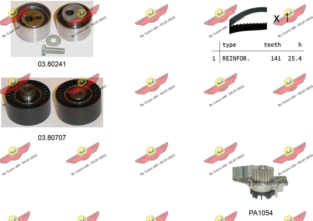 Pompe à eau + kit de courroie crantée AUTOKIT 04.5492PA