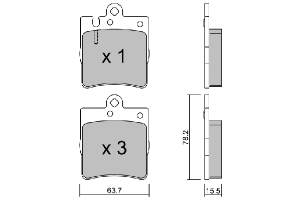 Kit de plaquettes de frein, frein à disque AISIN BPMB-2003