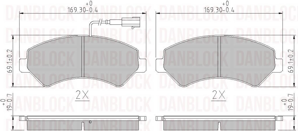 Kit de plaquettes de frein, frein à disque DANBLOCK DB 511145